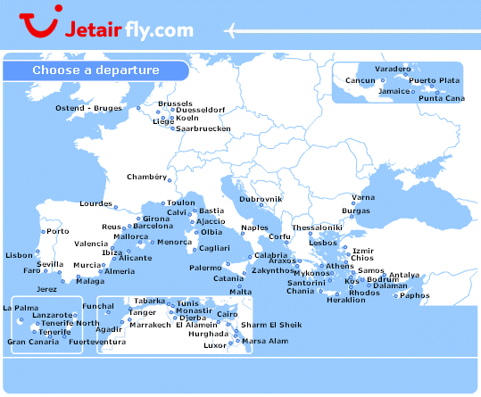 Jetairfly route map