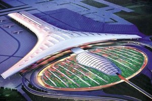 aerial view of Beijing capital airport