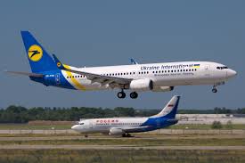 Ukraine International Airlines aircraft taking off at Boryspil airport