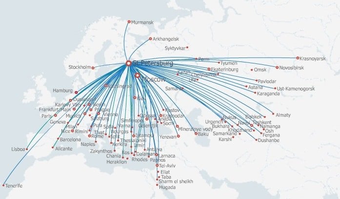 Rossiya route map