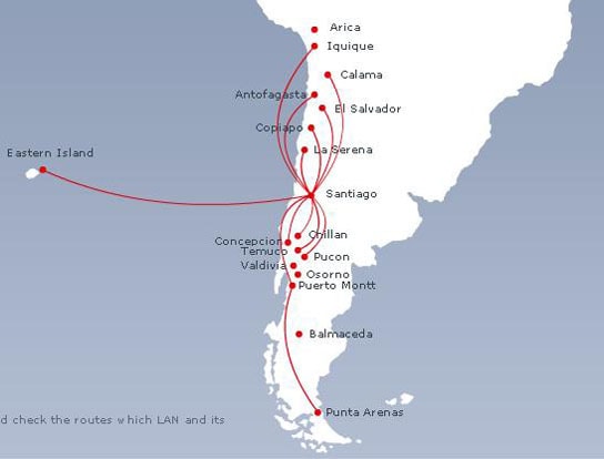 Sky Airlines route map