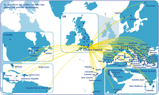 Thomas Cook Route Map