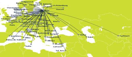 airBaltic route map