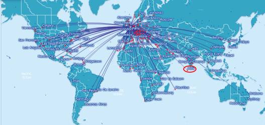 British Airways Route Map Actual Flight Paths From Delhi To London