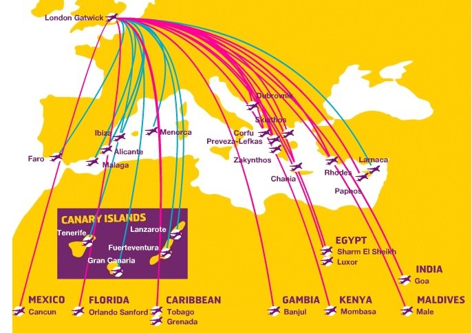 Monarch Airlines route map