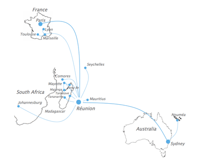 Air Austral Route Map