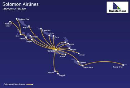 solomon airlines domestic route map