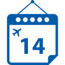 calendar with plane icon