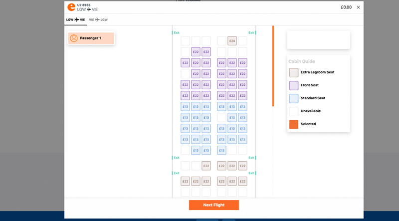 Step 5 seat selection map