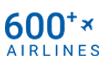 600+ airlines logo blue text