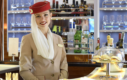 Emirates onboard bar A380