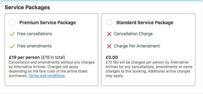 Alternative Airlines' Premium Service Package