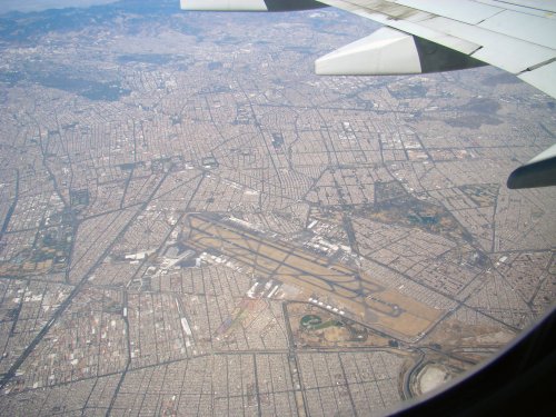 Aerial view of Mexico City International Airport