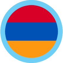 Armenia Flag Round blue border