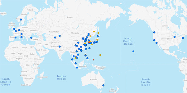 Asiana Airlines route map