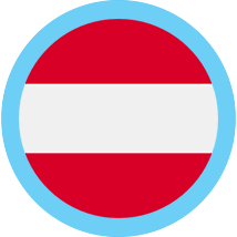 Austria icon round blue border