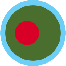 Bangladesh flag round blue border