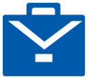 Blue briefcase icon