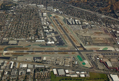 Burbank Airport Runway Aerial View