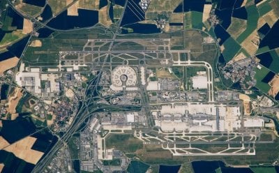 Charles de gaulle paris airport satellite image