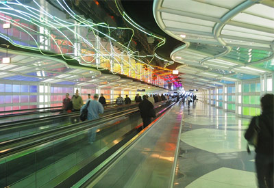 Chicago O'Hare International Airport Neon Lights