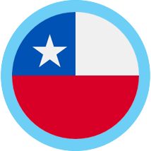 Chile round flag blue border