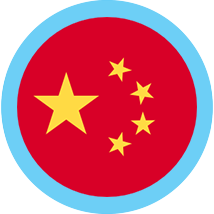 China round flag blue border