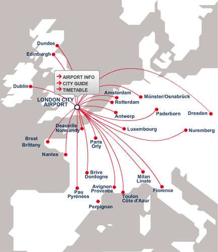 CityJet Route Map