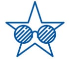 Icon of star with sunglasses on