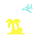 palm tree and aeroplane graphic
