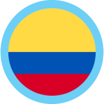 Colombia round flag blue border