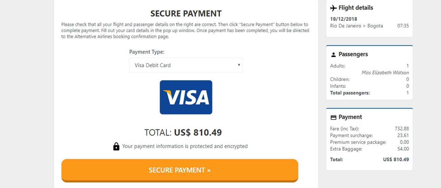 Step 4 Confirm secure payment details