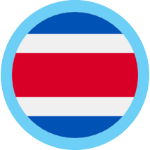 Costa Rica round flag blue border