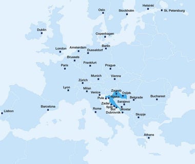 Croatia Airlines Route Map