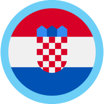 Croatia round blue border