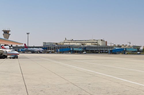 exterior shot of damascus international airport