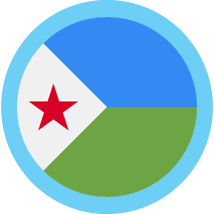 Djibouti round flag blue border