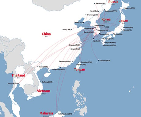 Eastar Jet Route Map