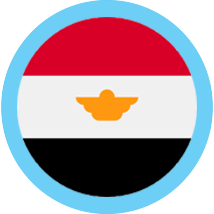 Egypt Round Flag Blue Border
