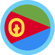 Eritrea flag round with blue border