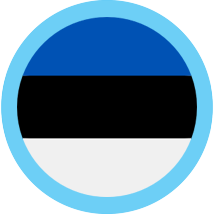 Estonia round blue border