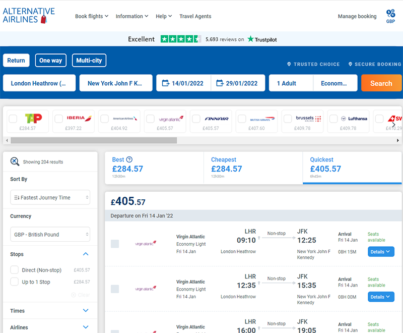 Buy Flights using Fly Now Pay Later Step 2