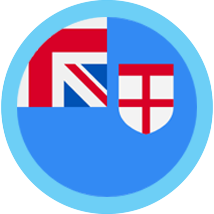 Fiji Flag Blue Round Border