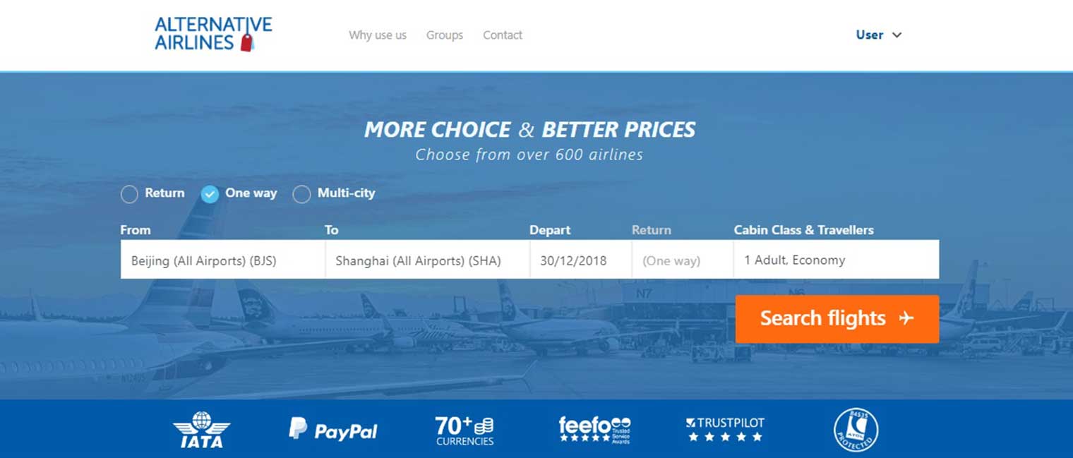 Buy Flights with Visa Alternative Airlines