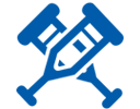 Blue crutches icon