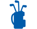 Blue golf club icon
