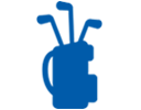 Blue golf clubs icon