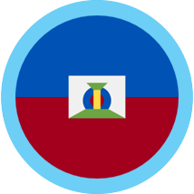 Haiti round flag blue border
