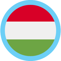 Hungary round flag blue border