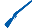 Blue hunting rifle icon